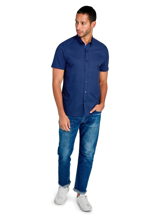 Construct Other - Construct- Men's Short-Sleeve Navy Microdot Shirt